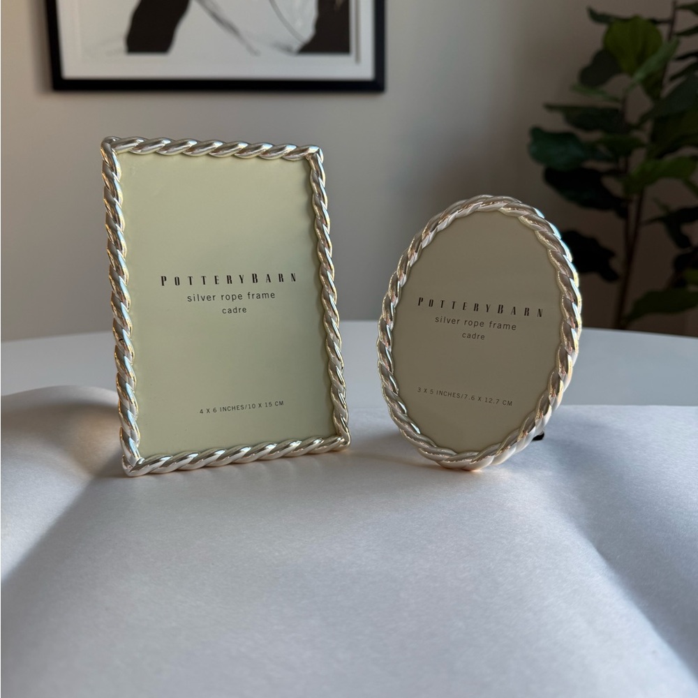 Pottery Barn Silver Twisted Frame Duo